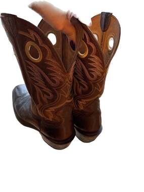 Ariat Men's Heritage Roughstock Square Toe Western Boots Brown Leather